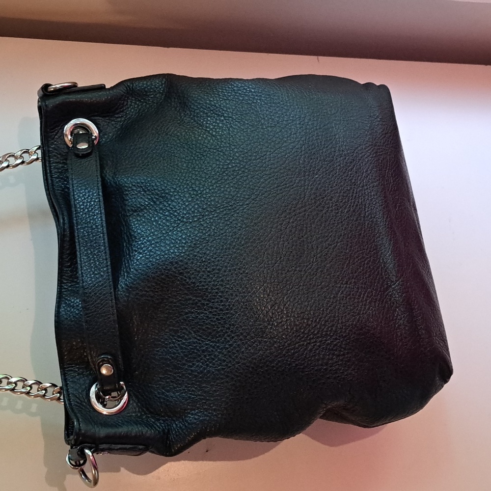 Michael Kors Black Pebble Leather SILVER Hardware Shoulder bag - Picture 6 of 16